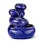 Glitzhome® 11.75" 4-Tier Cobalt Blue Tabletop Fountain with Pump